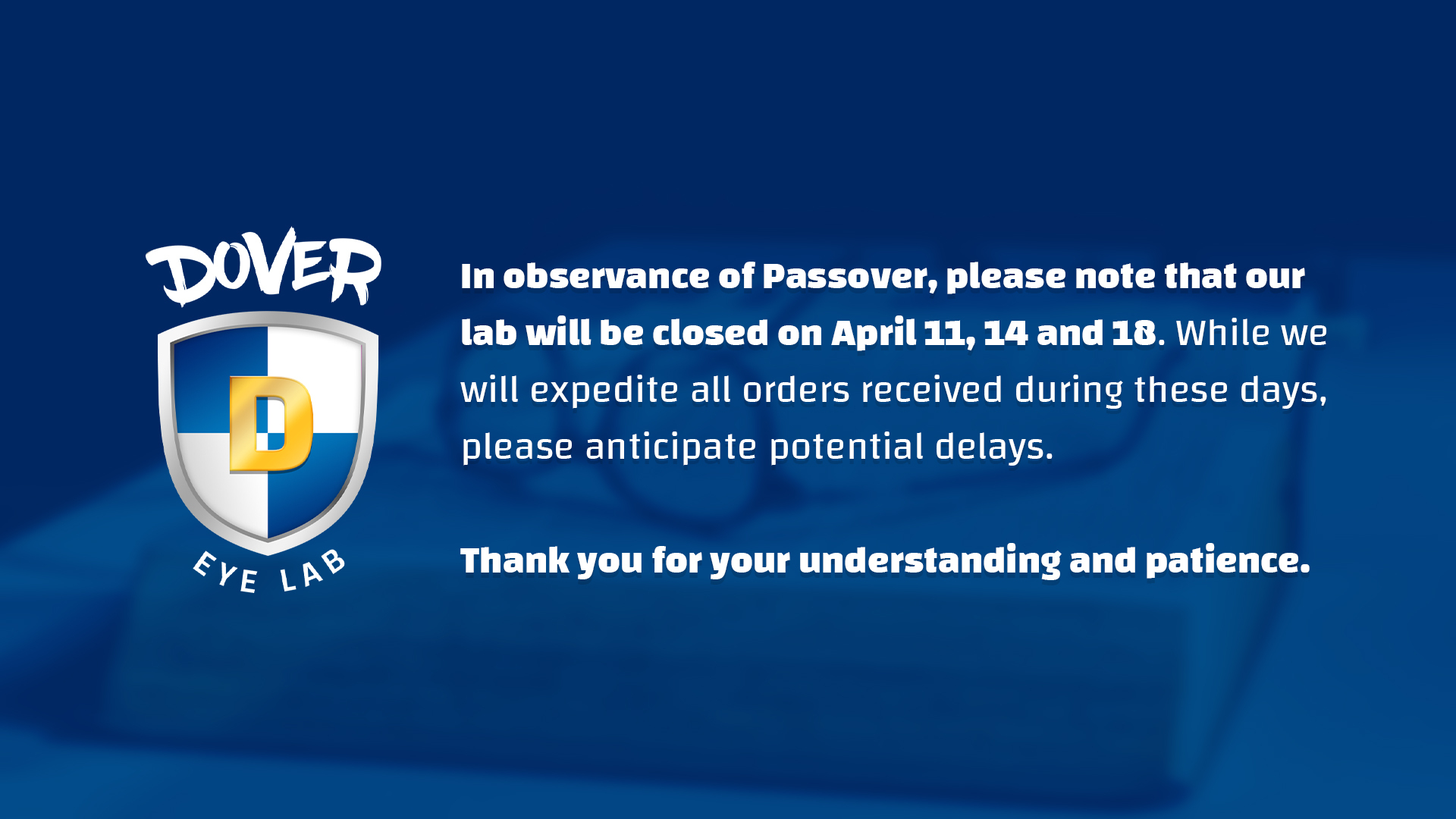 Website Banner - Passover announcement copy